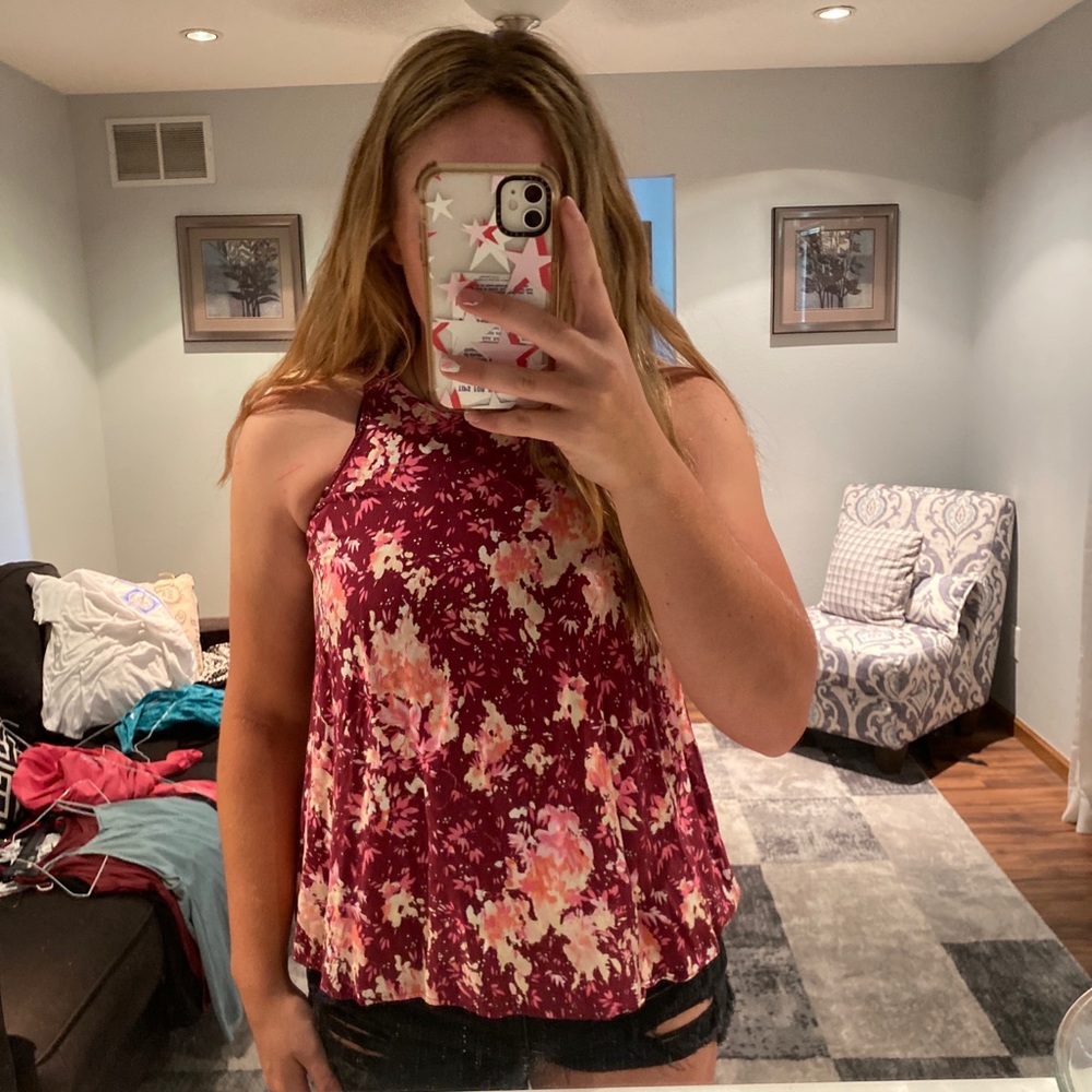 old navy floral tank top